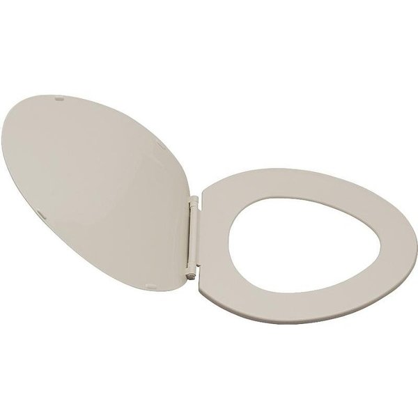 Prosource Toilet Seat, Elongated, Plastic, Bone, Plastic Hinge KJ-873A1-BN